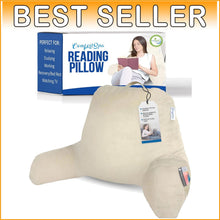 Load image into Gallery viewer, Large Back Rest Pillow with Pockets - Perfect for Reading &amp; Bedrest Relief