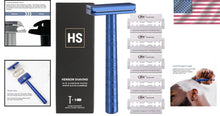Load image into Gallery viewer, Steel Blue Eco-Conscious Double Edge Razor with 5 Blades - Mild Yet Effective