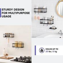 Load image into Gallery viewer, Durable No Drill Adhesive Shower Organizer with Soap Holder - 15lbs Capacity