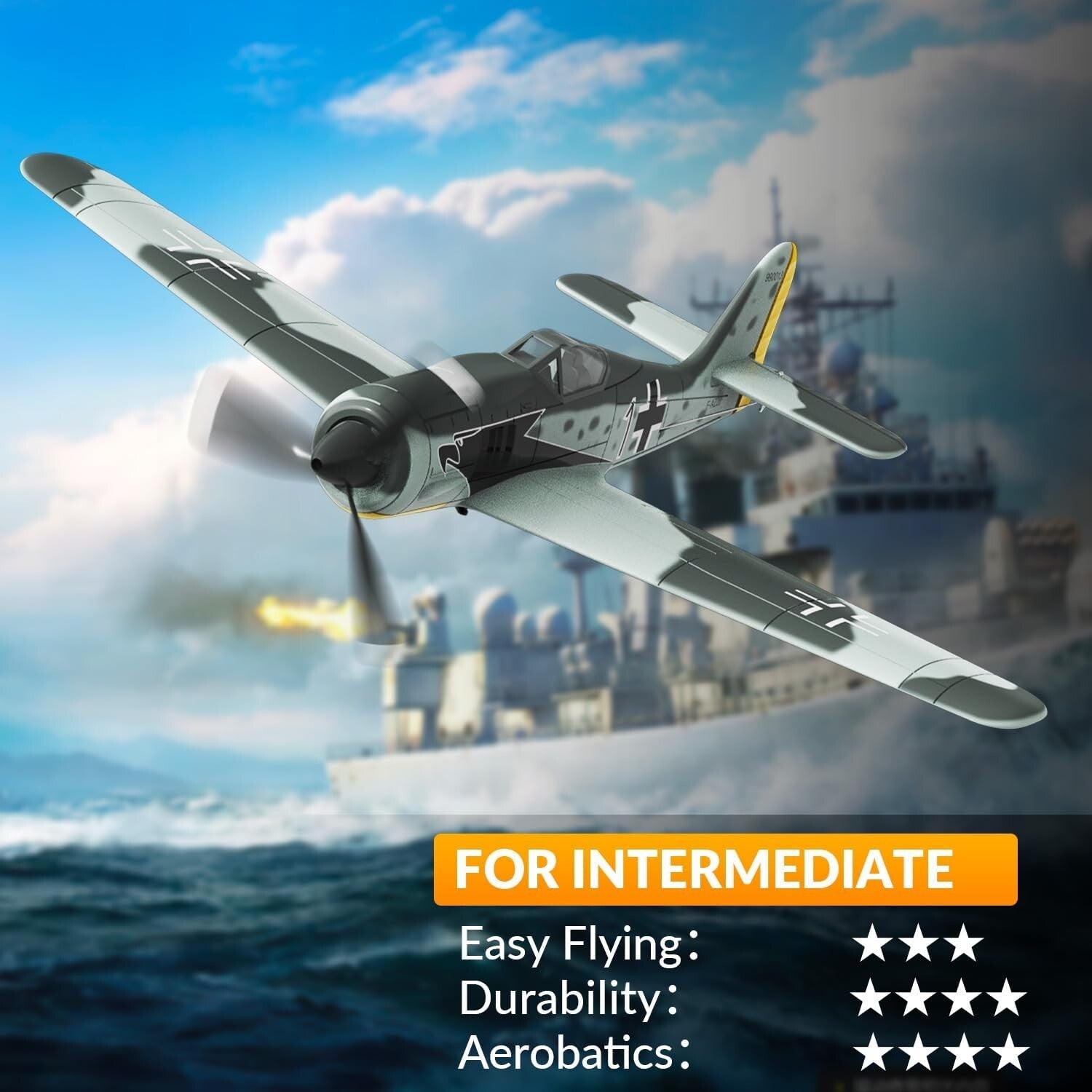 4CH RC FW190 Fighter Plane - Stable, Aerobatic, Ready-to-Fly Adventure