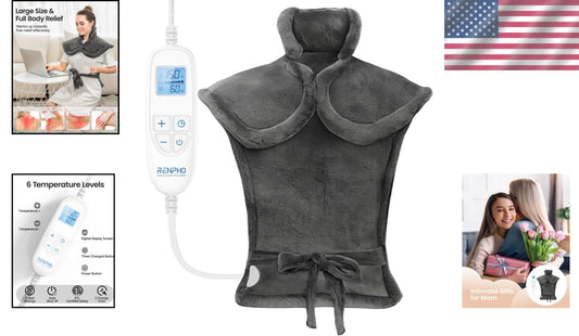 Luxurious 24"x33" Electric Heating Pad for Pain Relief - Ideal Gift for Wellness