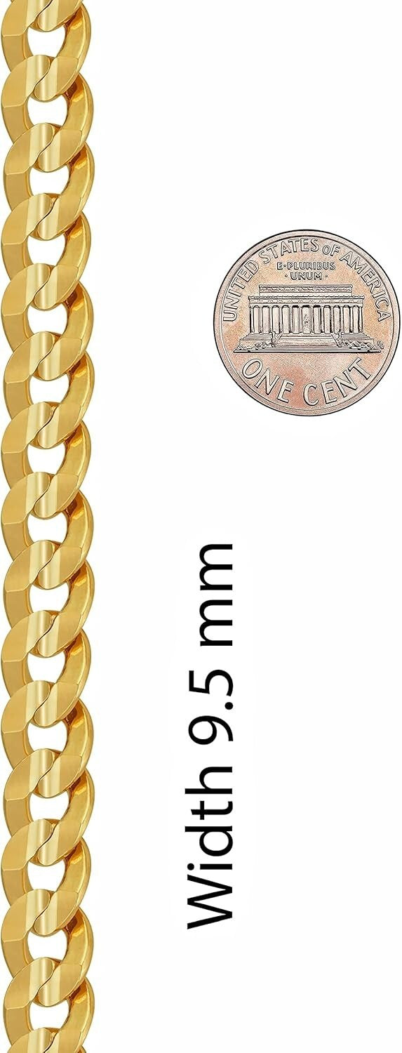 6mm & 9.5mm Gold or White Gold Plated Cuban Link Chain - Lifetime Warranty