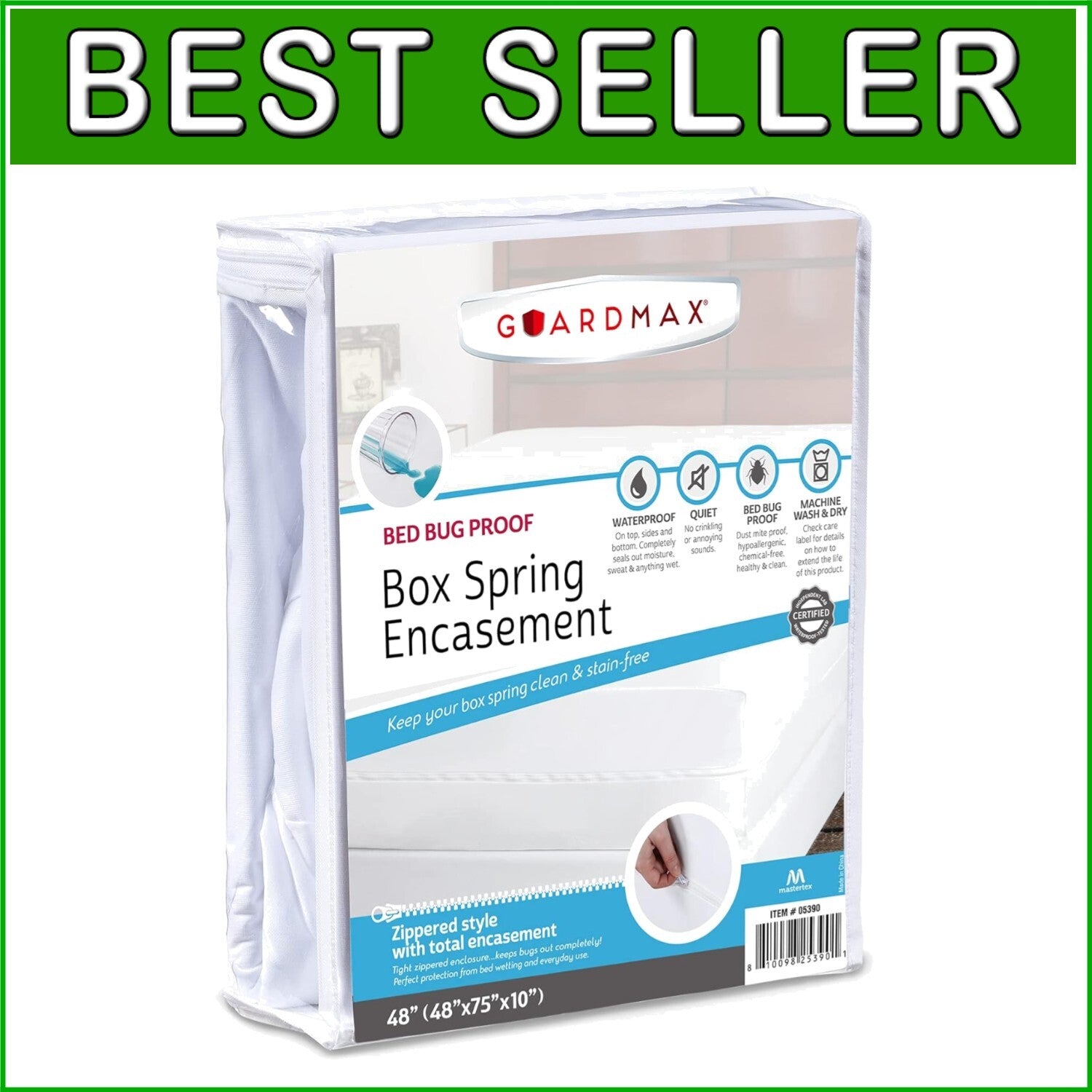 Durable RV Box Spring Cover - Zippered Encasement for Moisture & Bug Protection