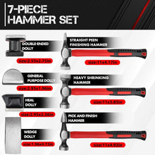 Load image into Gallery viewer, Complete Hammer and Dolly Set for Precision Car Body Repairs - 7 Pieces