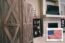 Load image into Gallery viewer, Portable Rustic Barnwood Privacy Screen - Stylish Room Separator 72"w x 67"h