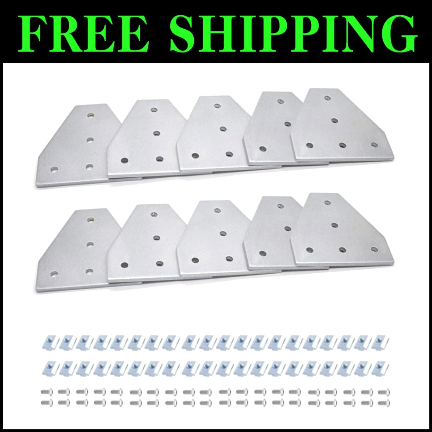 10pc Aluminum 4040 Corner Bracket T Joint Plate Connector for Stable Structures