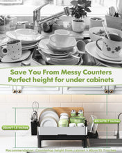Load image into Gallery viewer, 1-Tier Compact Dish Drainer with Utensil and Cup Holders for Kitchen Counters