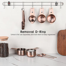 Load image into Gallery viewer, Copper Measuring Cups and Stainless Steel Spoons Set for Perfect Precision