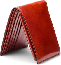 Load image into Gallery viewer, Full Grain Leather Wallet for Men - Slim Design with ID Passcase &amp; Cognac Color