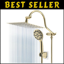 Load image into Gallery viewer, 10" High Pressure Luxury Shower Head Set with Gold Handheld and Extension Arm