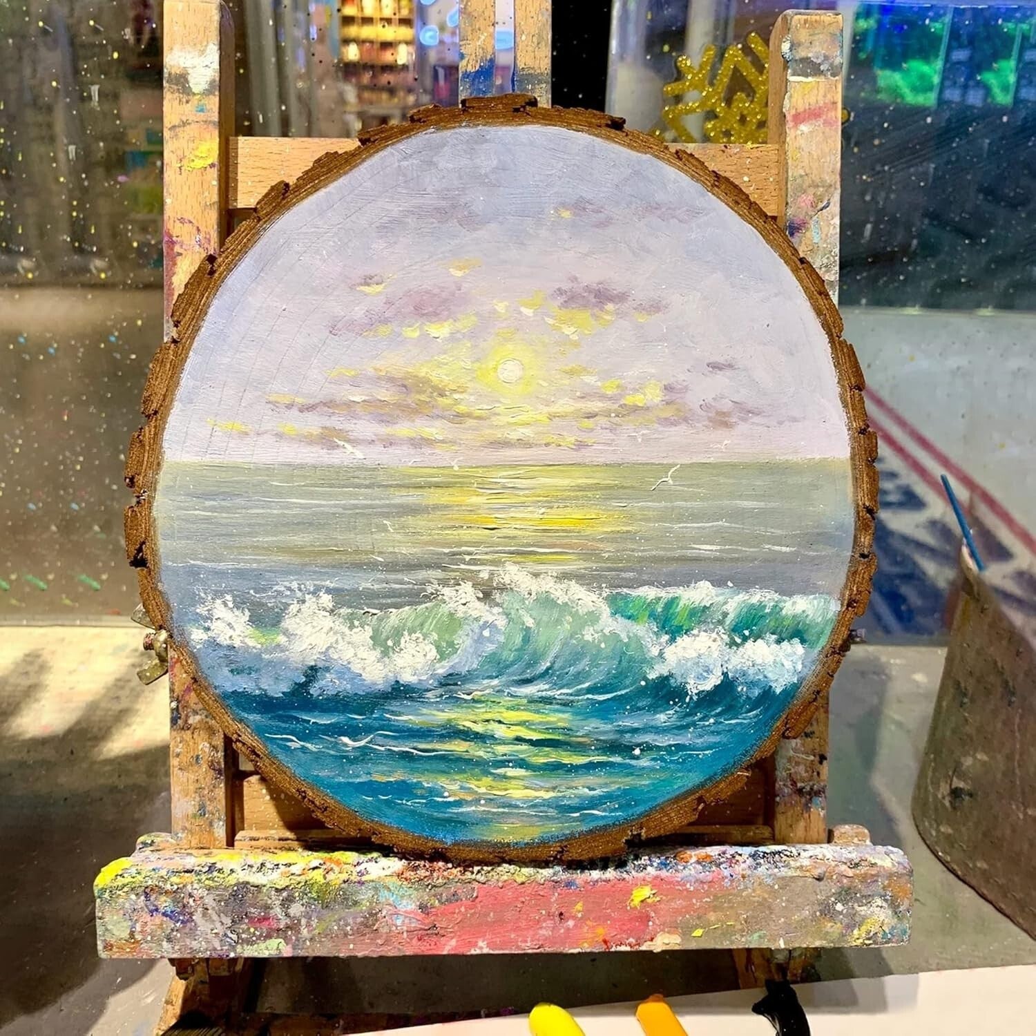 Artisan Crafted Natural Wood Slices for Table Centerpieces - 4 Pack 12.5-14 Inch