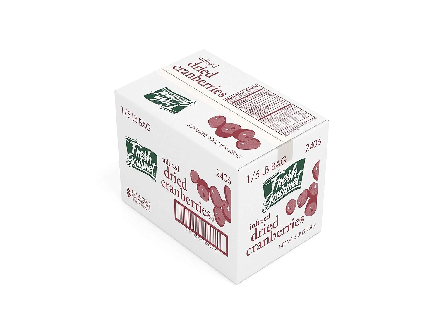 Crispy Sweet Dried Cranberries in 5lb Bulk - Flavorful Salad & Oatmeal Enhancer