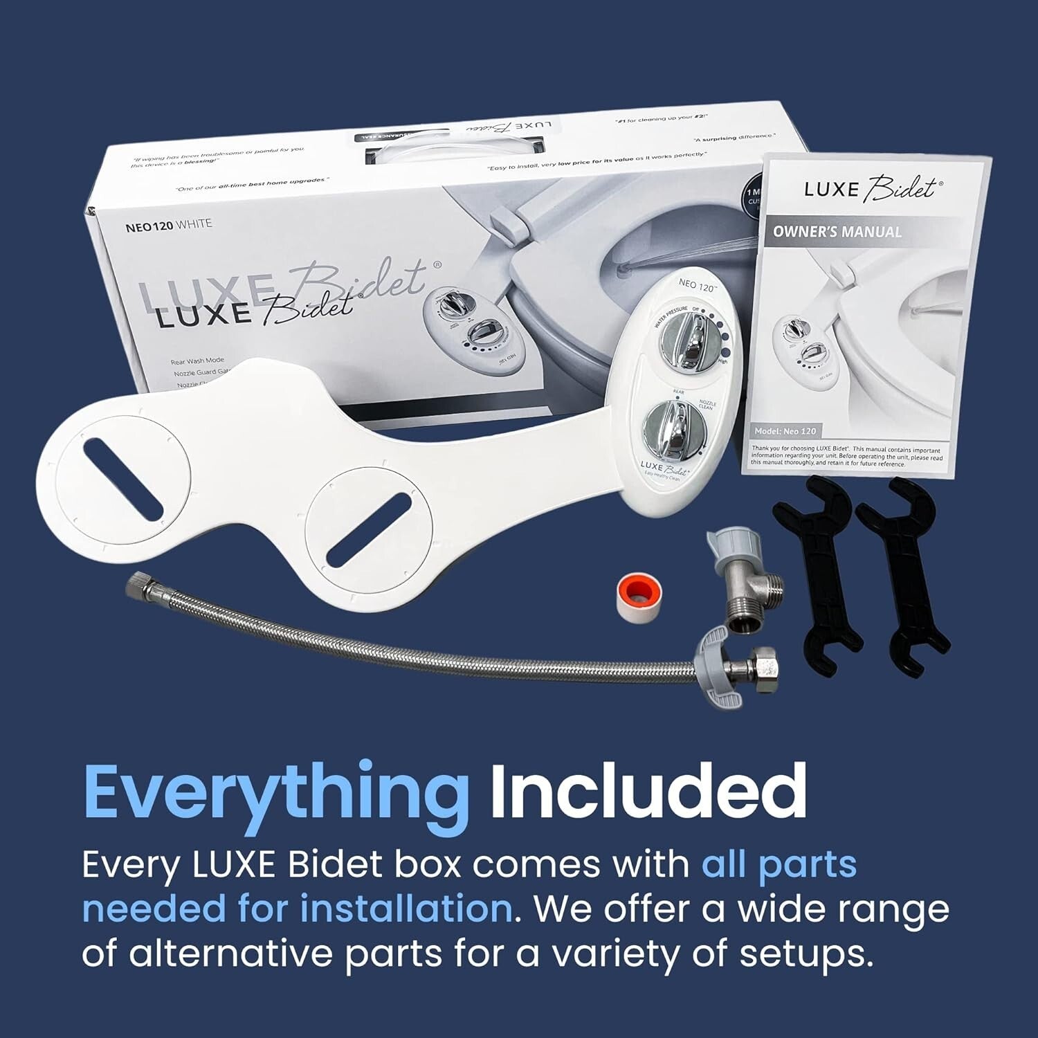 Luxury White Bidet Attachment with Self-Cleaning Nozzle - Easy Installation