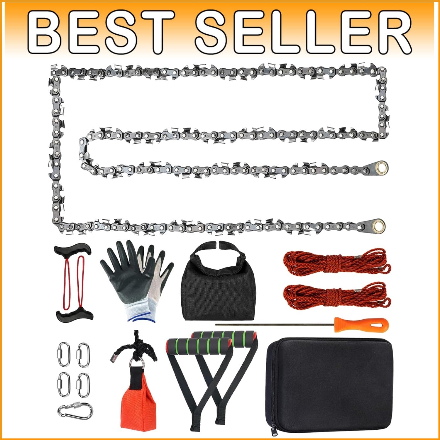 Double-Sided 55-Inch Rope Chainsaw for High Limb Access - Portable & Efficient