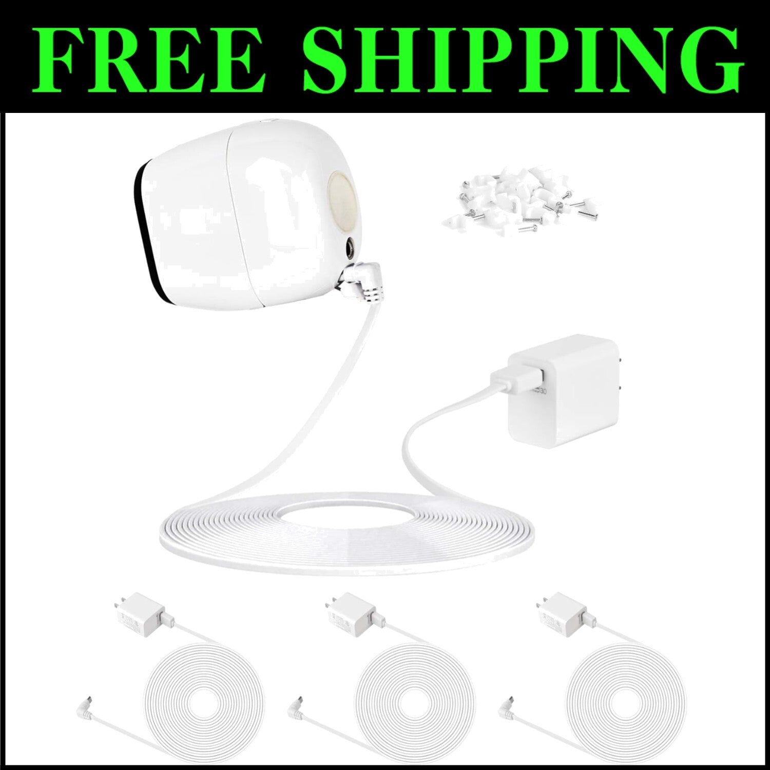 Premium 30FT Weatherproof Power Solution with QC Adapter for Arlo Pro Cameras