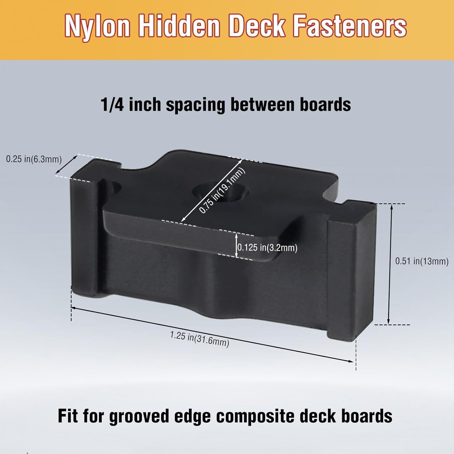 Universal Hidden Deck Fasteners - 900 Clips with Stainless Steel Screws for 5...
