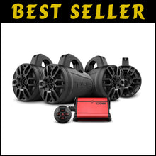 Load image into Gallery viewer, High-Power 4" Bluetooth Marine Tower Speakers with Waterproof Amplifier &amp; Remote