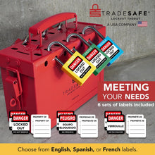 Load image into Gallery viewer, Durable 10-Piece Red Lockout Padlock Set - Keyed Different &amp; Corrosion Resistant