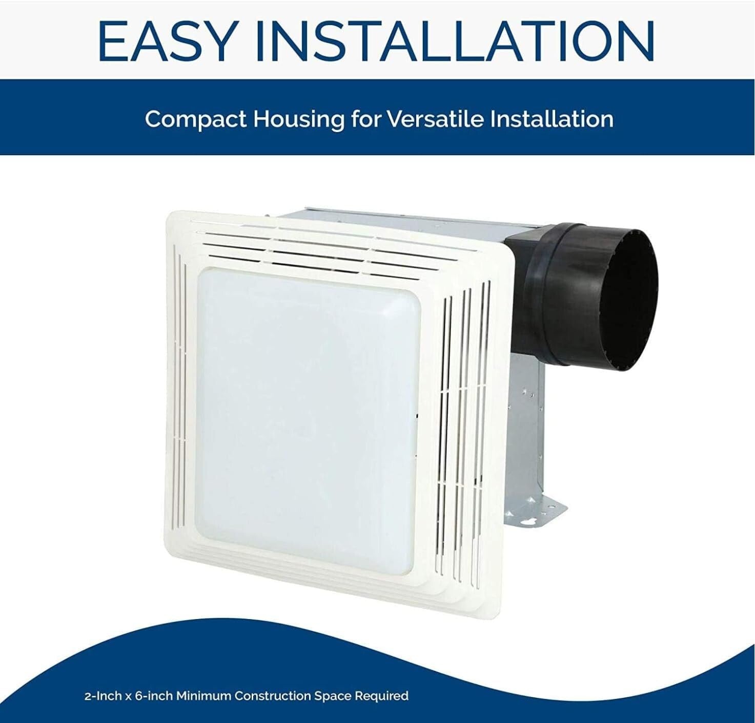 Dual Function Bathroom Fan & Light Combo, 50 CFM, Easy DIY Installation