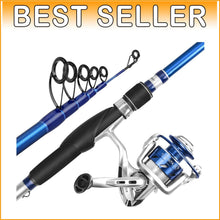 Load image into Gallery viewer, Compass Collapsible 6.5ft Fishing Rod and Reel Combo - Ideal for Bass &amp; Trout