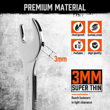 Load image into Gallery viewer, Professional Grade 19-Piece Wrench Set - SAE &amp; Metric, Super Thin with Pouch