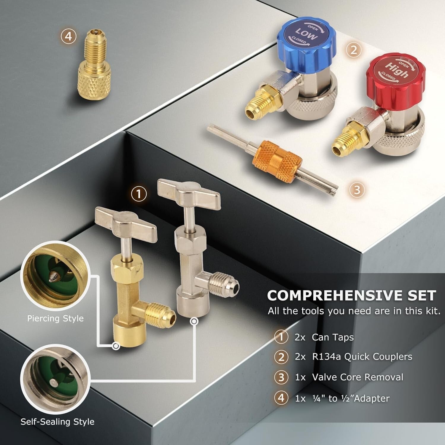 Professional 3-Way A/C Manifold Gauge Set for R134A R12 R22 R502 Refrigerants