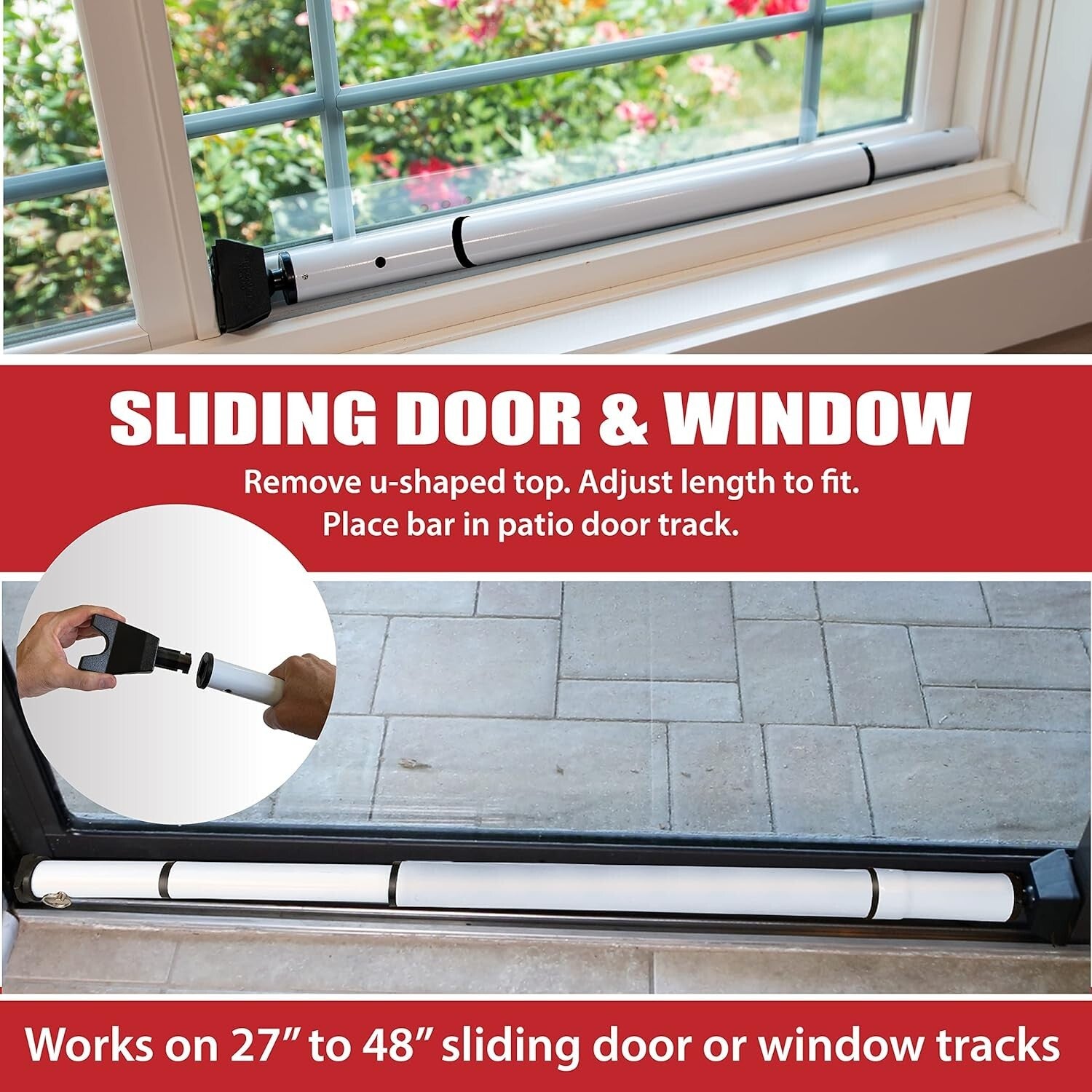 Portable Adjustable Door Bar - Ultimate 40-Gauge Security for Home & Travel