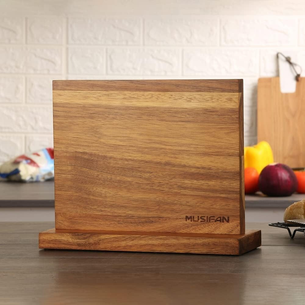 Stunning Acacia Wood Magnetic Knife Holder: Organize Your Cutlery with Style