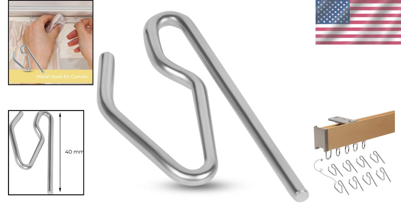 High-Quality Silver Mild Steel Curtain Hooks - 200 Pieces for Perfect Hanging