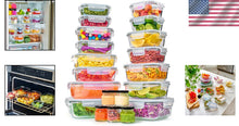 Load image into Gallery viewer, Stackable 40-Piece Glass Containers with Airtight Lids for Kitchen Organization