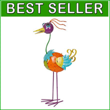 Load image into Gallery viewer, Vibrant 21" Metal Rainbow Bird Decor - Stunning Outdoor Garden Statue