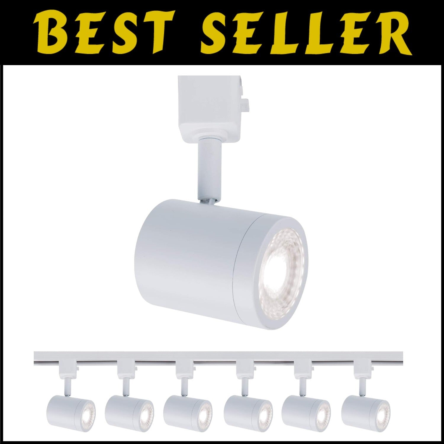 Pack of 6 10W Adjustable LED Track Heads - Warm White Lighting with App Control