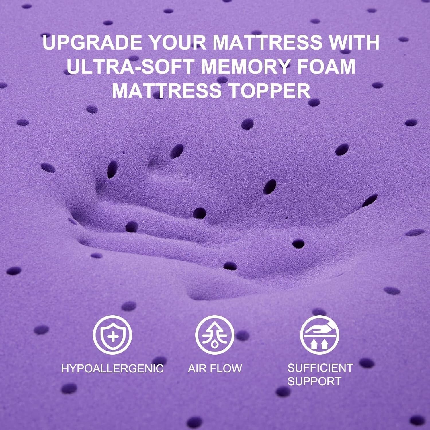 Experience Luxury with 3 Inch CertiPUR King Size Gel Memory Foam Mattress Topper