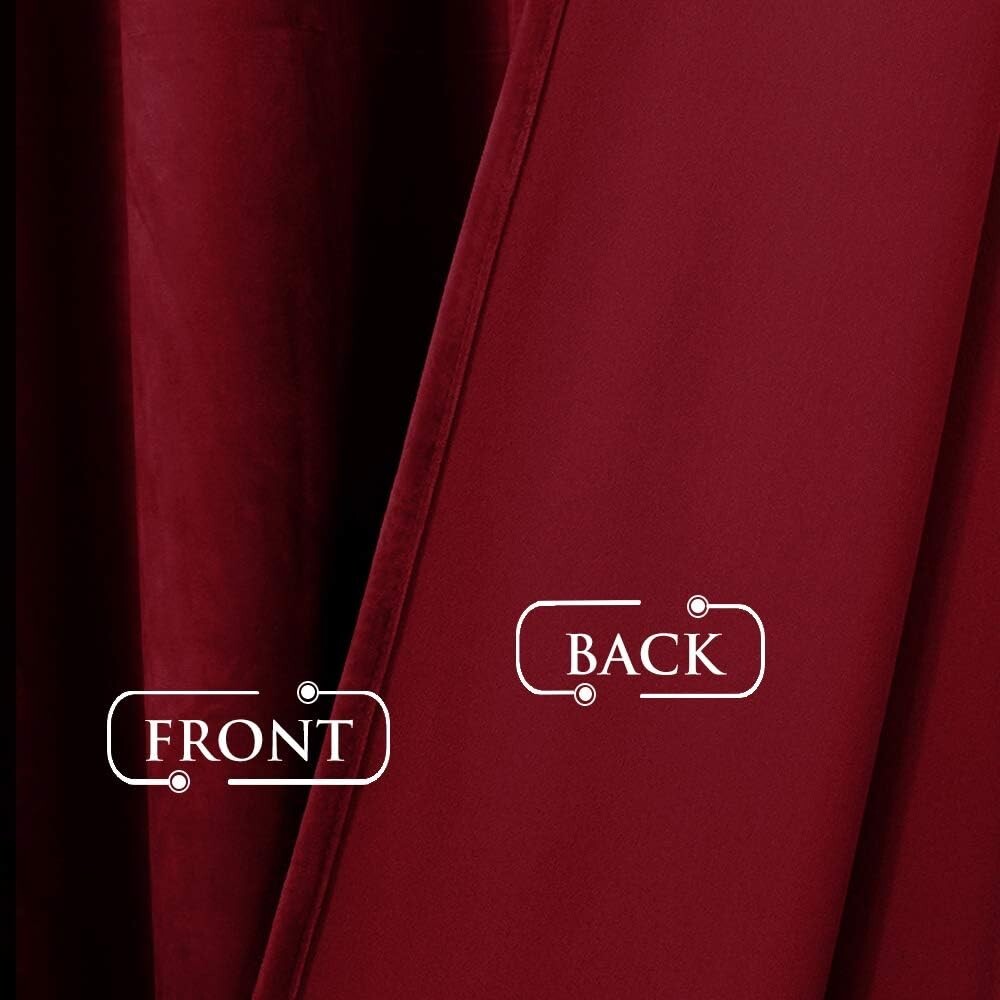 Elegant Red Velvet Drapes for Winter & Halloween Decor, 52" x 84" - 2 Panels