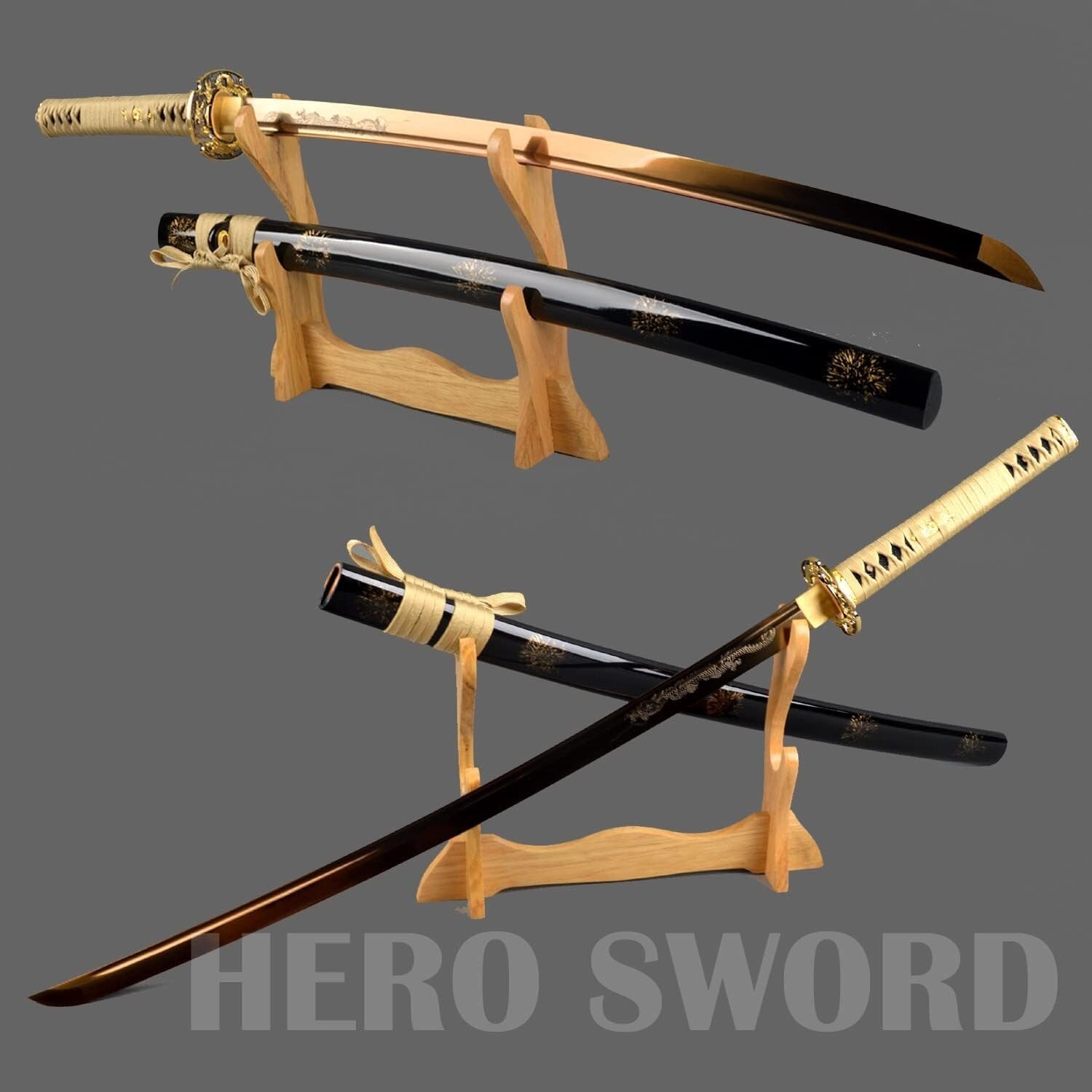 Elegant Gold Dragon Katana - 70cm Blade, Perfect for Martial Arts and Collecting