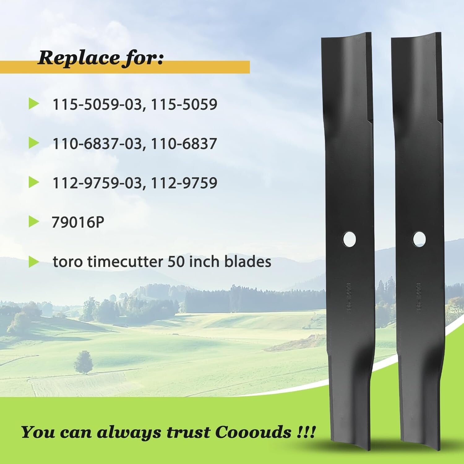 115-5059-03 Toro Mower Blades Set: Ultra-Durable, 50 Inch Lawn Care Essentials