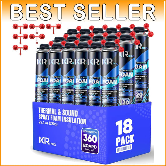 Expanding Foam Insulation Sealant - 18 Pack High-Density for Soundproofing
