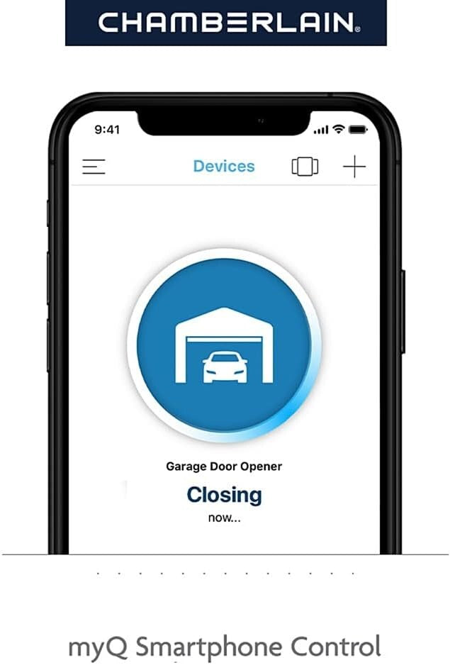Smart Garage Door Opener with Battery Backup, Remote Control & Quiet Operation