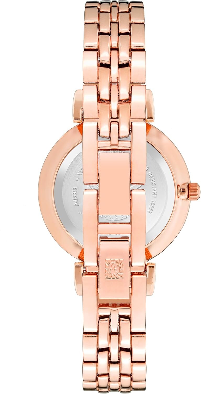 Luxury Rose Gold Women’s Watch with Adjustable Bracelet & Green Dial, Waterproof