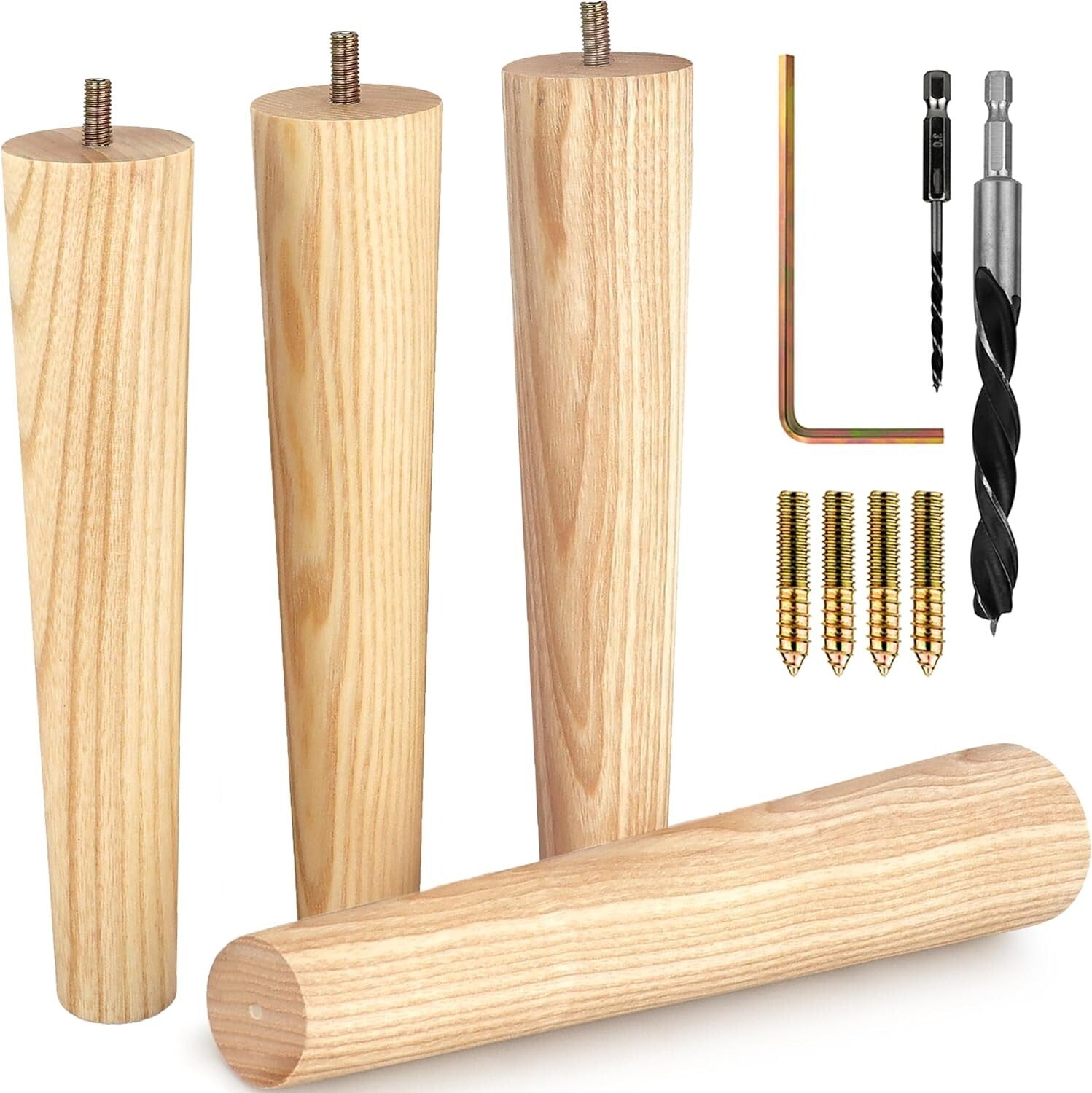All-in-One Premium Ash Wood Legs Set - Effortless Installation & Versatile Style