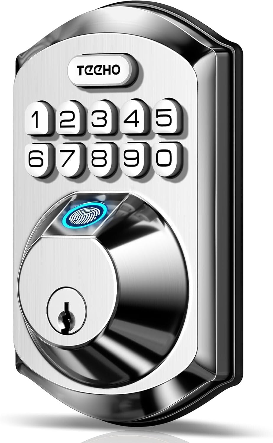 Fingerprint Keyless Entry Door Lock - Smart Satin Nickel Deadbolt with Auto Lock