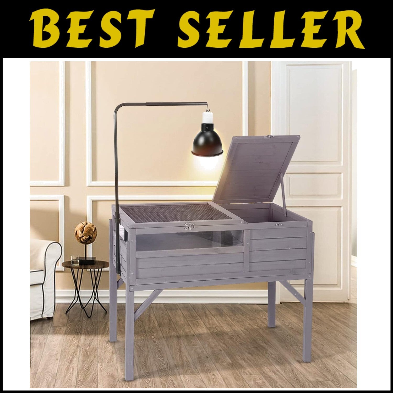 Spacious Wooden Tortoise House with Detachable Legs and Multifunctional Design