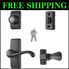 Load image into Gallery viewer, Durable Matte Black Door Lever Set with Keyed Deadbolt Lock - Easy Installation