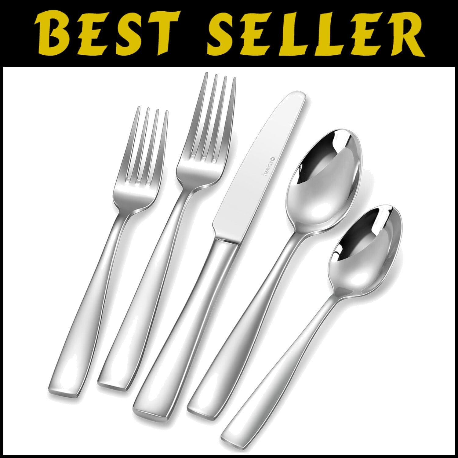 Elegant 65-Piece Stainless Steel Flatware Set - Service for 12, Dishwasher Safe