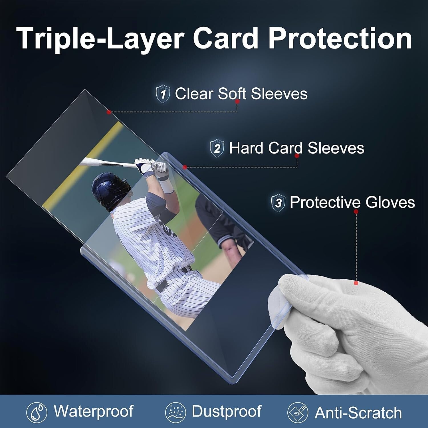 2000 Durable Card Sleeves - Protectors for Baseball, Football, and Gaming Cards