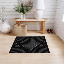 Load image into Gallery viewer, Handmade 3' x 5' Washable Boho Black Rug for Indoor Spaces - Versatile Decor