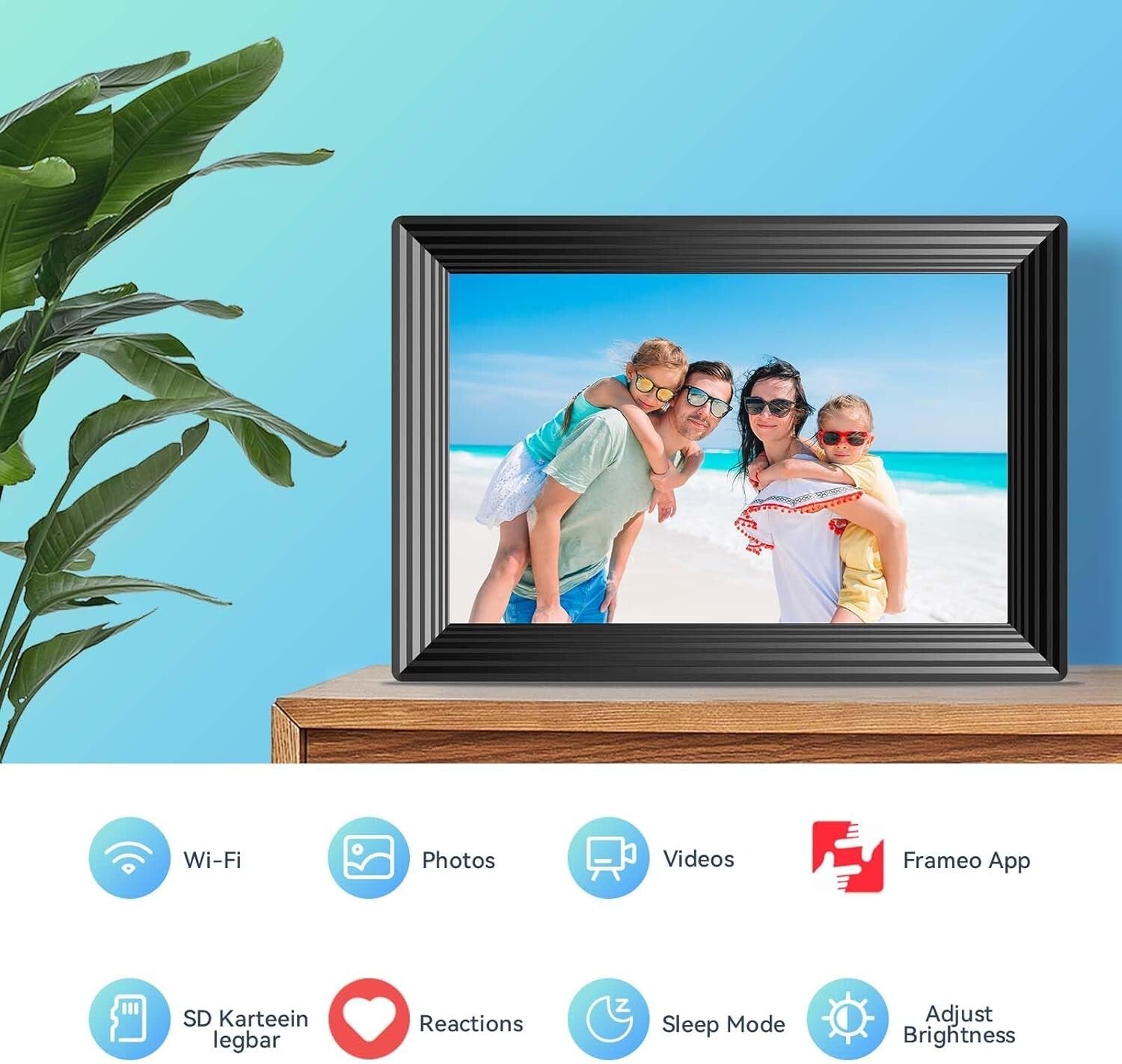 Versatile 10.1" WiFi Digital Frame with Detachable Holder - View Your Memories