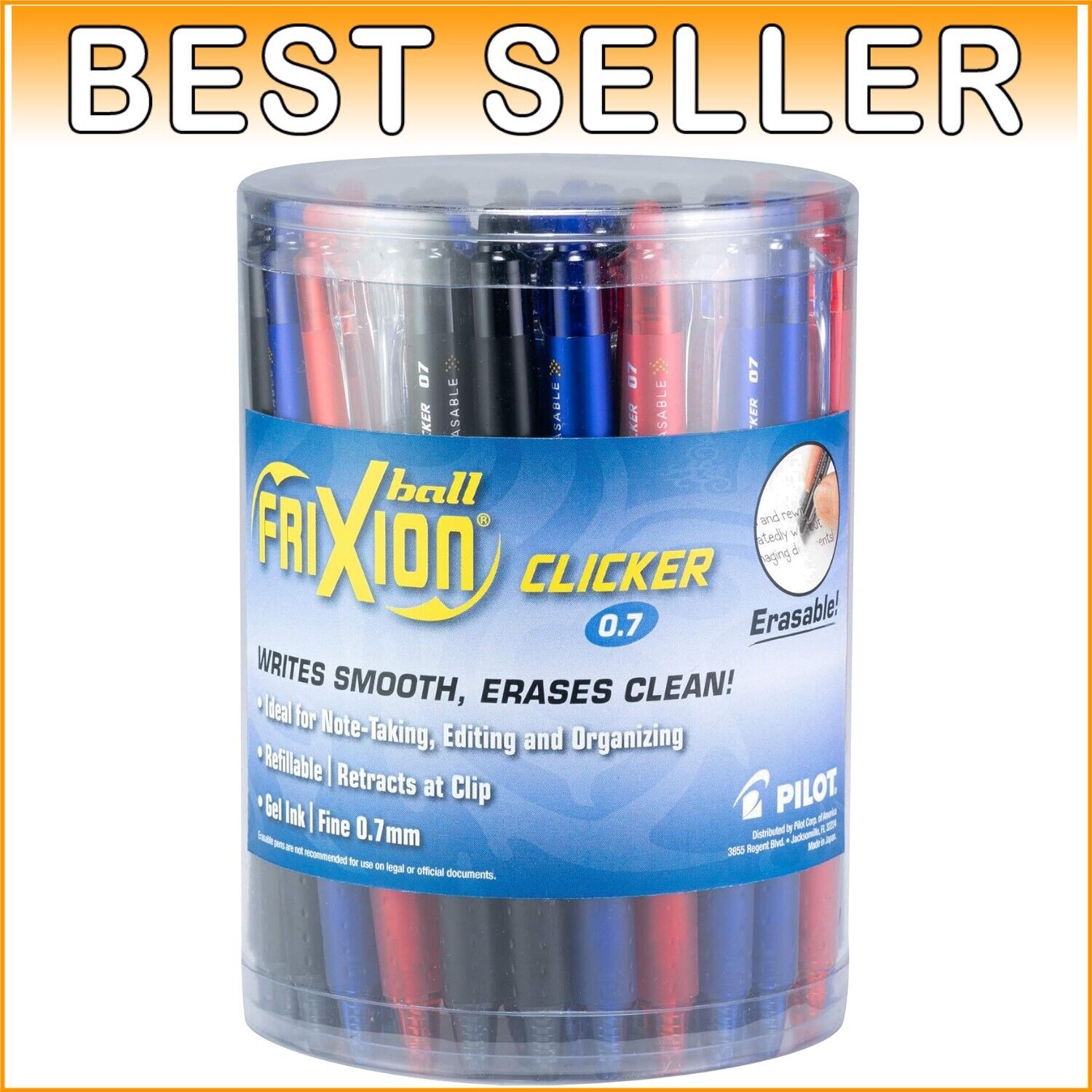 Effortless Writing with FriXion 36-Count Erasable Gel Pens – Quick Dry 0.7 mm