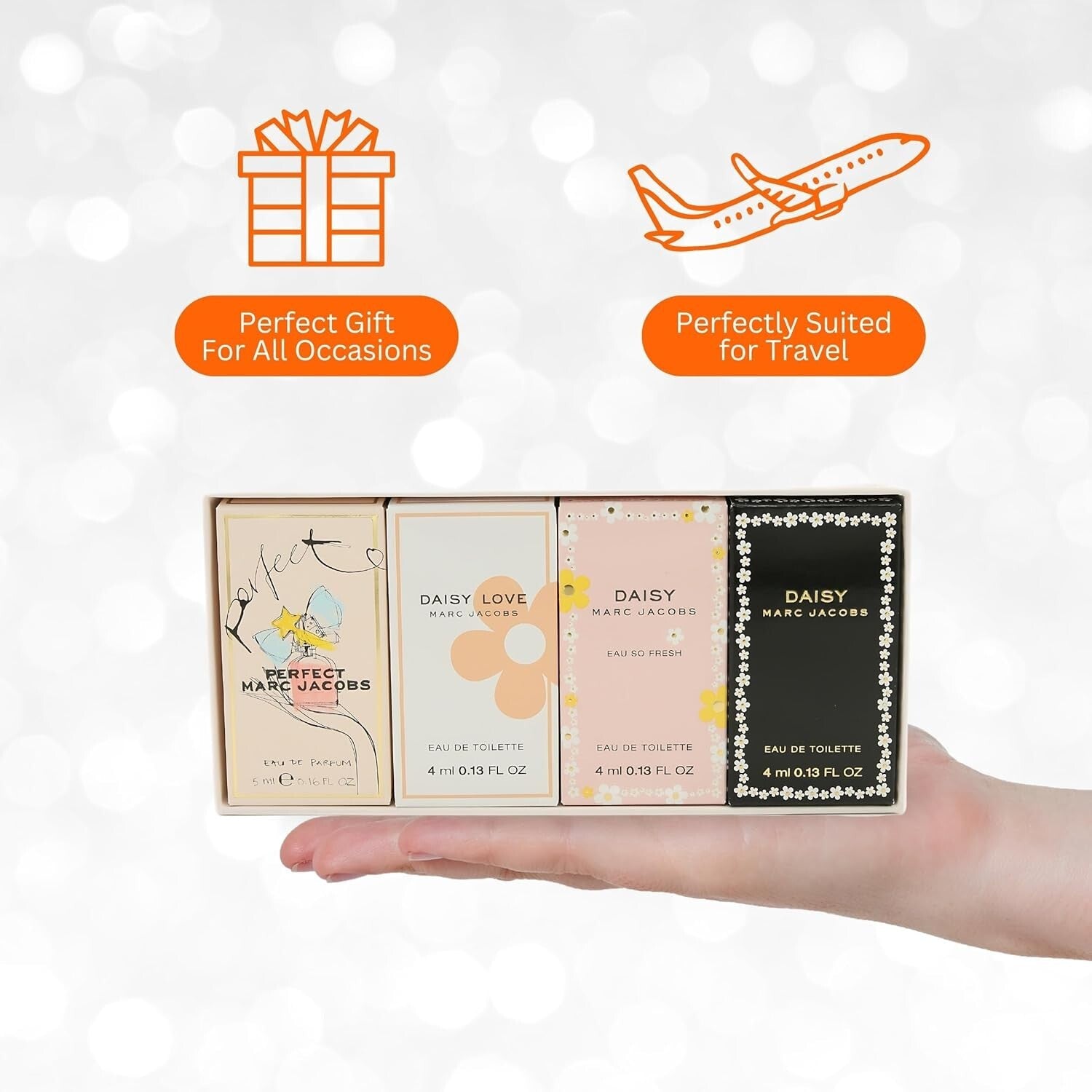 4-Piece Mini Perfume Gift Set for Women - Travel Size Luxury Fragrances