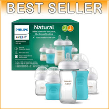 Load image into Gallery viewer, Philips Natural Newborn Glass Baby Bottle Set - Gift Ready for New Parents